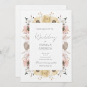 Floral Wedding Invitation – Elegant  招待状 (正面/裏面)