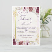 Floral Wedding Invitation – Elegant & Customizable 招待状 (スタンド正面)
