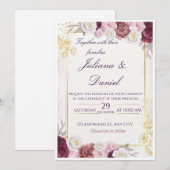 Floral Wedding Invitation – Elegant & Customizable 招待状 (正面/裏面)