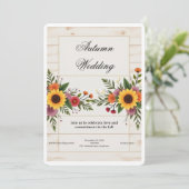 Floral Wedding Invitation – Elegant & Simple 招待状 (スタンド正面)