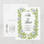 Floral Wedding invitation for seniors インビテーションポストカード (正面/裏面)