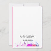 Floral Wedding Invitation in Blue & Turquoise 招待状 (裏面)