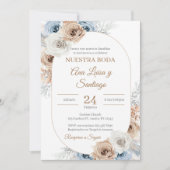 Floral Wedding invitation Invitación boda espa 招待状 (正面)