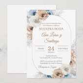 Floral Wedding invitation Invitación boda espa 招待状 (正面/裏面)