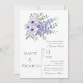 Floral Wedding invitation Invitación boda espa 招待状 (正面)