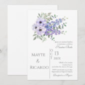 Floral Wedding invitation Invitación boda espa 招待状 (正面/裏面)