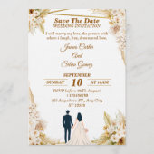 Floral Wedding Invitation – Modern invite card 招待状 (正面)