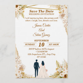 Floral Wedding Invitation – Modern invite card 招待状