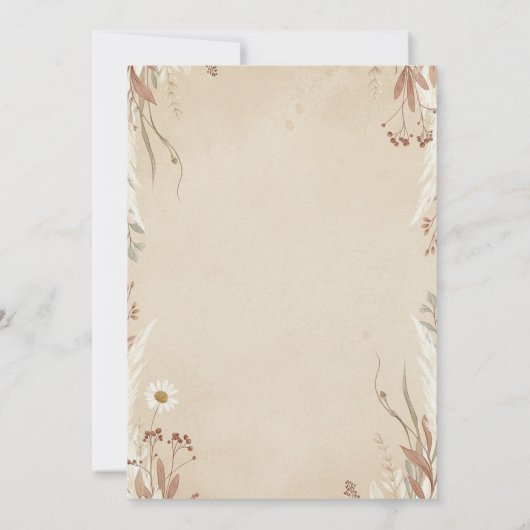 Floral Wedding Invitations Boho Is Natural 招待状 (裏面)