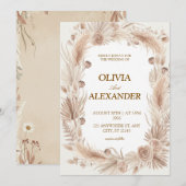 Floral Wedding Invitations Boho Is Natural 招待状 (正面/裏面)