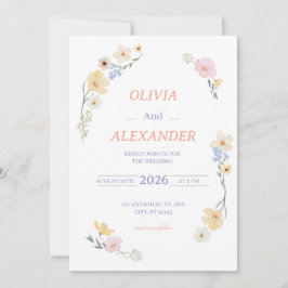 Floral Wedding Invitations Colorful flowers 招待状