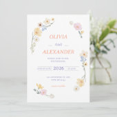 Floral Wedding Invitations Colorful flowers 招待状 (スタンド正面)