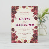 Floral Wedding Invitations Dark Luxury 招待状 (スタンド正面)