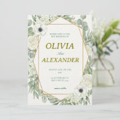 Floral Wedding Invitations Natural Green Plant 招待状 (スタンド正面)