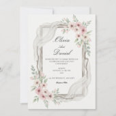 Floral Wedding Invitations Soft pink 招待状 (正面)