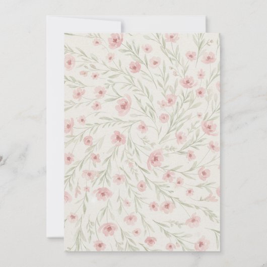 Floral Wedding Invitations Soft pink 招待状 (裏面)