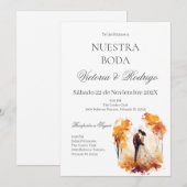 Floral Wedding invite in Spanish 招待状 (正面/裏面)