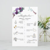 Floral Wedding Itinerary Program Card (スタンド正面)