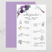 Floral Wedding Itinerary Program Card (正面/裏面)