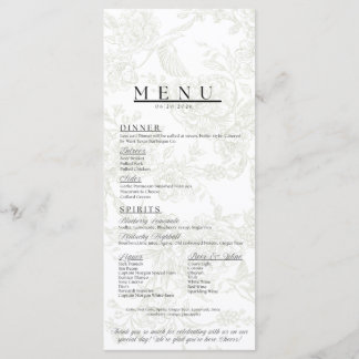 Floral Wedding Menu メニュー