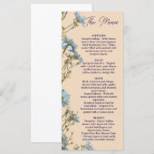 Floral Wedding Menu, Minimalist Menu, Elegant  メニュー (正面/裏面)