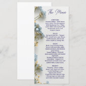 Floral Wedding Menu, Minimalist Menu, Elegant  メニュー (正面/裏面)