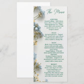 Floral Wedding Menu, Minimalist Menu, Elegant  メニュー (正面/裏面)