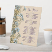 Floral Wedding Menu, Minimalist  Menu, Elegant 台座サイン (インサイチュ)