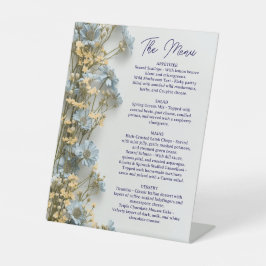 Floral Wedding Menu, Minimalist  Menu, Elegant 台座サイン