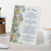 Floral Wedding Menu, Minimalist  Menu, Elegant 台座サイン (インサイチュ)