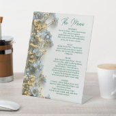 Floral Wedding Menu, Minimalist  Menu, Elegant 台座サイン (インサイチュ)