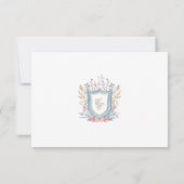 Floral Wedding Monogram Crest RSVP Card (裏面)