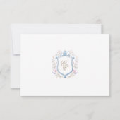 Floral Wedding Monogram Crest RSVP Card (裏面)