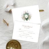 Floral Wedding Monogram Crest RSVP Card