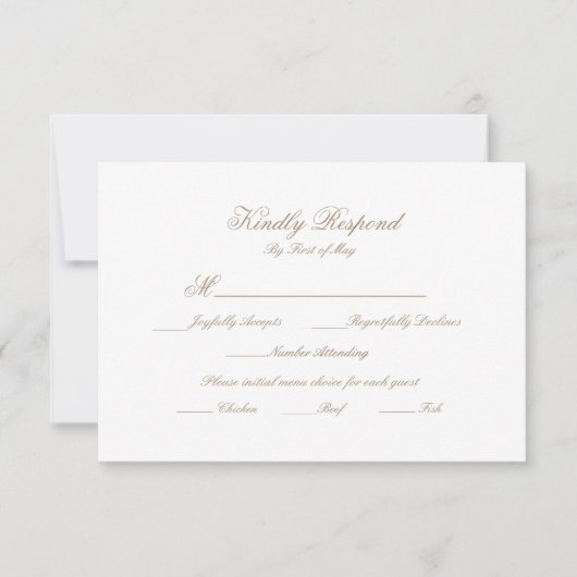 Floral Wedding Monogram Crest RSVP Card (正面)