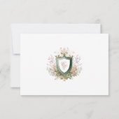 Floral Wedding Monogram Crest RSVP Card (裏面)