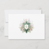 Floral Wedding Monogram Crest RSVP Card (裏面)