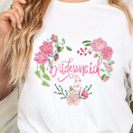 Floral Wedding Party Bridesmaid トライブレンドＴシャツ