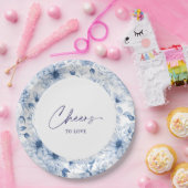 Floral Wedding Plate – Cheers to Love  ペーパープレート (パーティー)