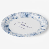 Floral Wedding Plate – Cheers to Love  ペーパープレート (アングル)