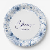 Floral Wedding Plate – Cheers to Love  ペーパープレート (正面)