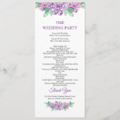 Floral Wedding Program Template プログラム (裏面)
