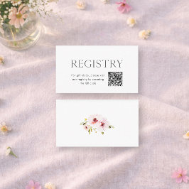 Floral Wedding Registry Insert with QR Code エンクロージャーカード