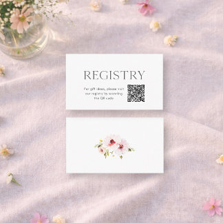 Floral Wedding Registry Insert with QR Code エンクロージャーカード