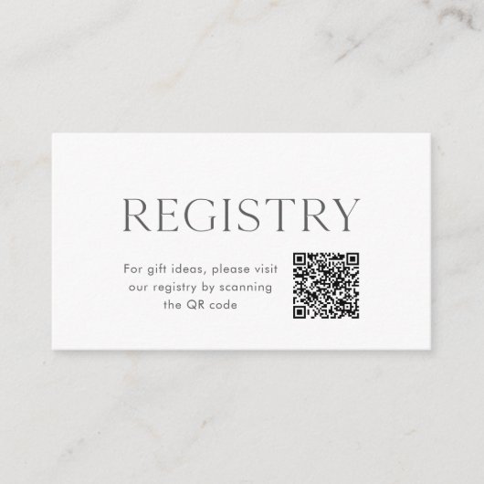 Floral Wedding Registry Insert with QR Code エンクロージャーカード (正面)
