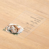 Floral wedding ring acrylic wedding  アクリル招待状 (レイダウン)