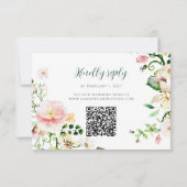 Floral Wedding RSVP Card with QR Code (裏面)