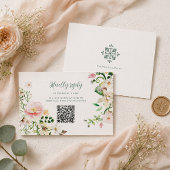 Floral Wedding RSVP Card with QR Code