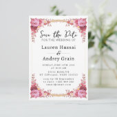 Floral Wedding Save the Date Invitation セーブザデート (スタンド正面)