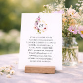 Floral Wedding Seating Chart Table Sign 招待状